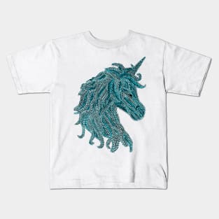 Mythical Unicorn - Teal Kids T-Shirt